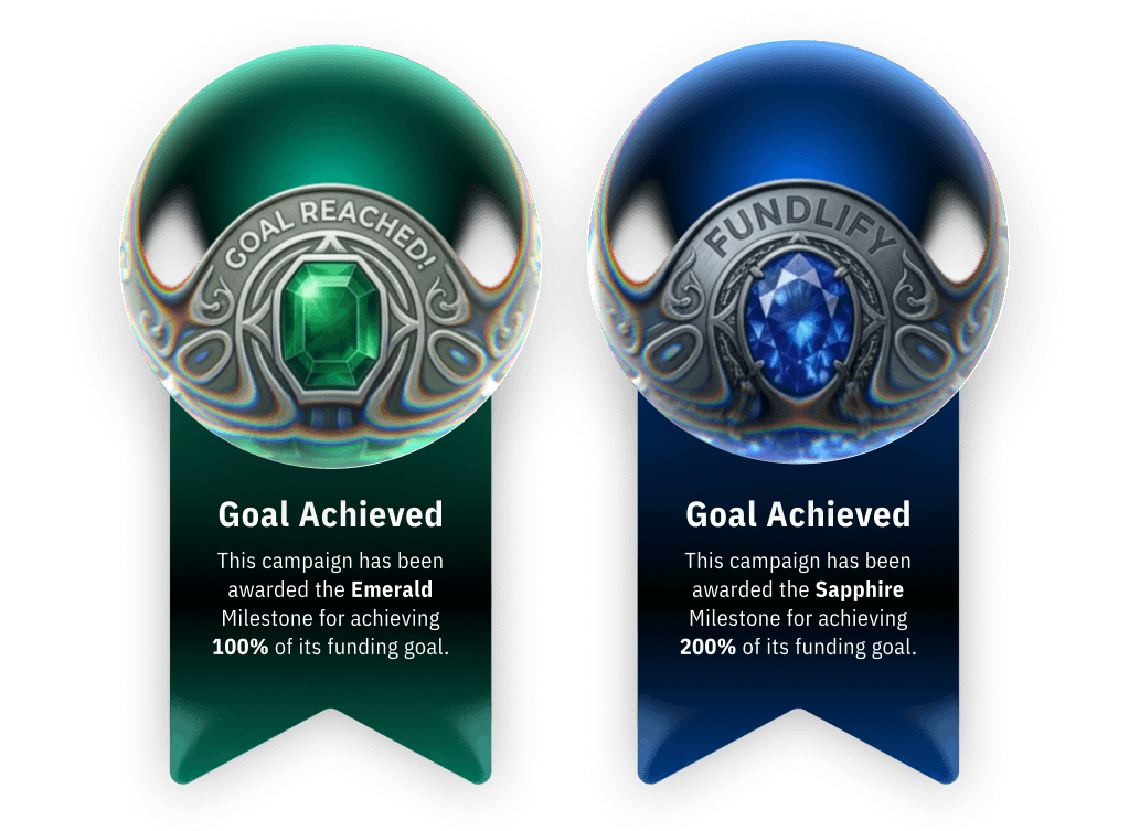 FriggBox 100% and 200% Funded milestone ribbons achieved in 5 days on Shopify